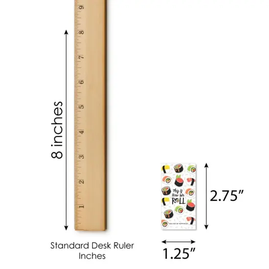 Big Dot of Happiness Let&rsquo;s Roll - Sushi - Mini Candy Bar Wrapper Stickers - Japanese Party Small Favors - 40 Count {6}