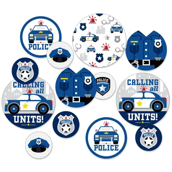 Big Dot of Happiness Calling All Units - Police - Cop Birthday Party or Baby Shower Giant Circle Confetti - Party D&eacute;cor - Large Confetti 27 Count {1}