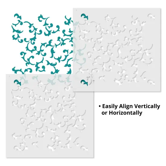 Scroll Wallpaper Wall Stencil | 3303 by Designer Stencils | Pattern Stencils | Reusable Stencils for Painting | Safe & Reusable Template for Wall Decor | Try This Stencil Instead of a Wallpaper | Easy to Use & Clean Art Stencil Pattern {4}