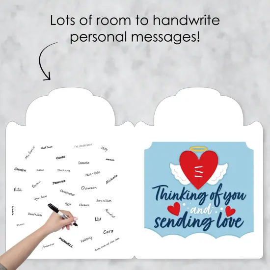 Big Dot of Happiness Heart Angel - Sympathy Giant Greeting Card - Big Shaped Jumborific Card {4}