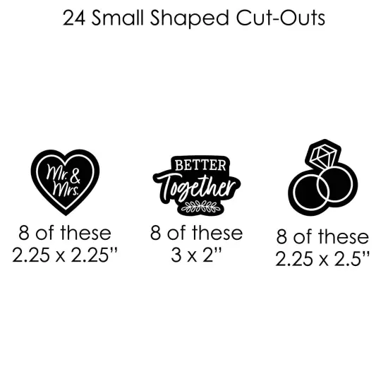 Big Dot of Happiness Mr. and Mrs. - Black and White Wedding or Bridal Shower DIY Decorations - Clothespin Garland Banner - 44 Pieces {7}