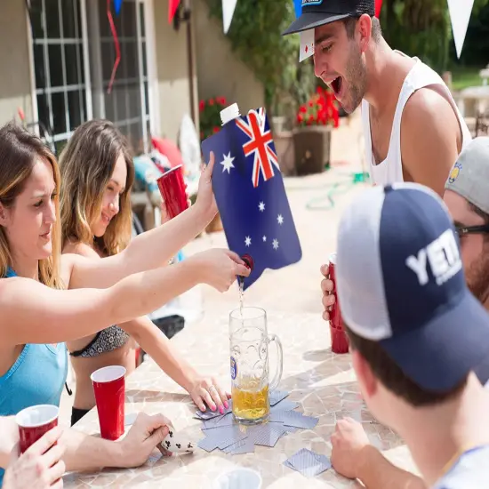 Australian Flag Adult Party Flask: 2 liter Flasks Make the Perfect Drink Dispenser for Your Australia Day Party Supplies, Summer Beach or Pool Party, Soccer, Cricket, or Football Tailgating and More {5}