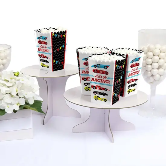 Big Dot of Happiness Let's Go Racing - Racecar - Baby Shower or Race Car Birthday Party Favor Popcorn Treat Boxes - Set of 12 {4}