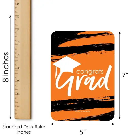 Big Dot of Happiness Orange Grad - Best is Yet to Come - Bingo Cards and Markers - Orange Graduation Party Shaped Bingo Game - Set of 18 {6}