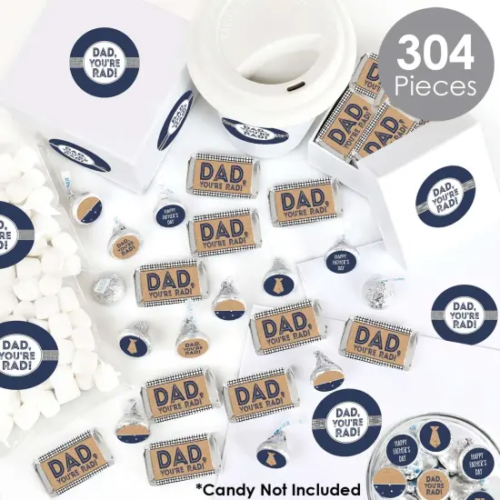 Big Dot of Happiness My Dad is Rad - Mini Candy Bar Wrappers, Round Candy Stickers & Circle Stickers - Father's DayCandy Favor Sticker Kit - 304 Pcs {3}