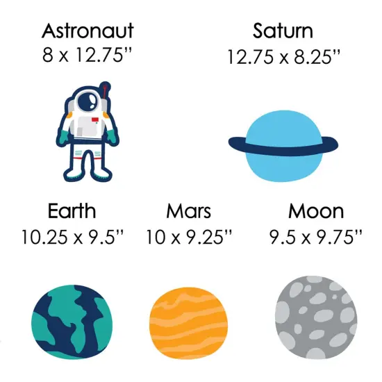 Big Dot of Happiness Blast Off to Outer Space - Astronaut Lawn Decor - Outdoor Rocket Ship Baby Shower or Birthday Party Yard Decorations - 10 Piece {7}