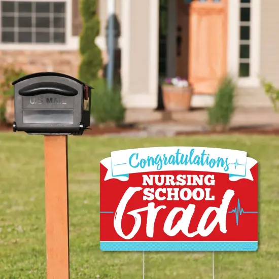 Big Dot of Happiness Nurse Graduation - Medical Nursing Graduation Party Yard Sign Lawn Decorations - Congratulations Party Yardy Sign {3}