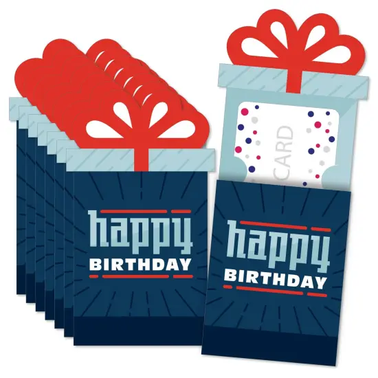 Big Dot of Happiness Boy Birthday - Birthday Party Money and Gift Card Sleeves - Nifty Gifty Card Holders - Set of 8 {1}