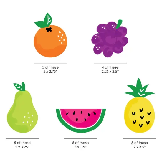 Big Dot of Happiness Tutti Fruity - DIY Shaped Frutti Summer Baby Shower or Birthday Party Cut-Outs - 24 Count {3}