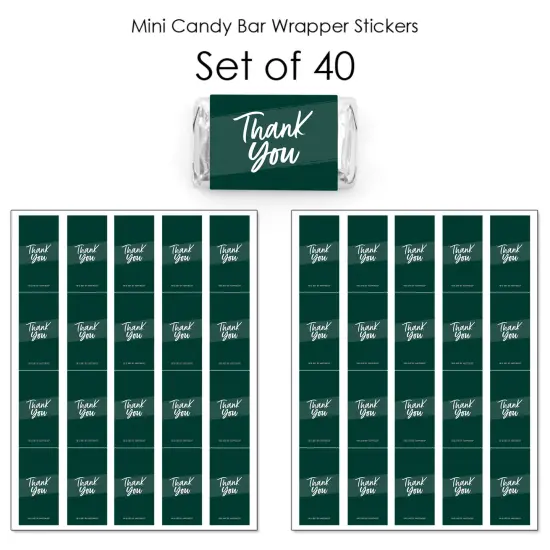 Big Dot of Happiness Emerald Elegantly Simple - Mini Candy Bar Wrapper Stickers Party Small Favors 40 Ct {4}