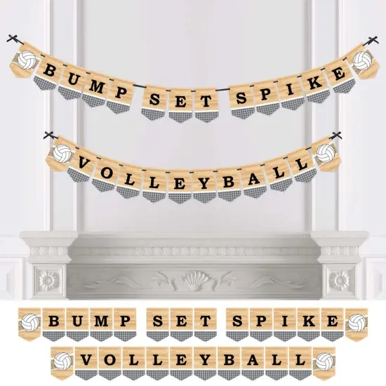 Big Dot of Happiness Bump, Set, Spike - Volleyball - Baby Shower or Birthday Party Bunting Banner - Party Decorations - Bump Set Spike Volleyball {1}
