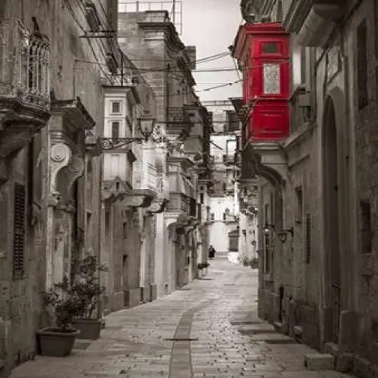 Narrow street through traditional maltese houses in Birgu, Malta Poster Print byAssaf Frank - Item # VARPDXAF201505151147C02 {1}