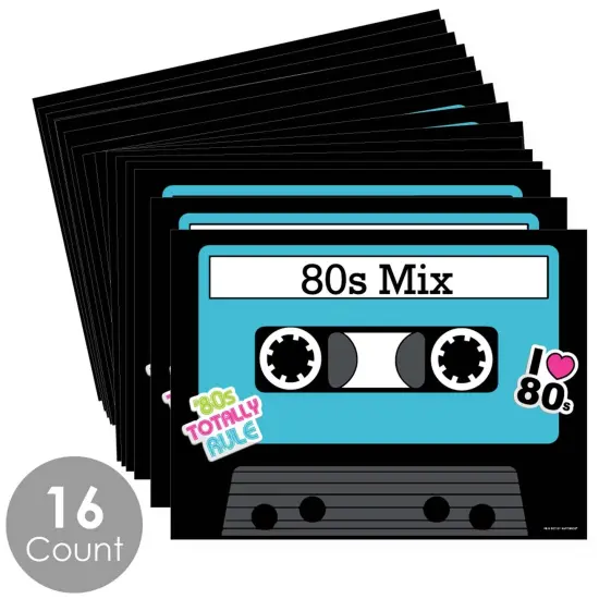 Big Dot of Happiness 80's Retro - Party Table Decorations - Totally 1980s Party Placemats - Set of 16 {4}