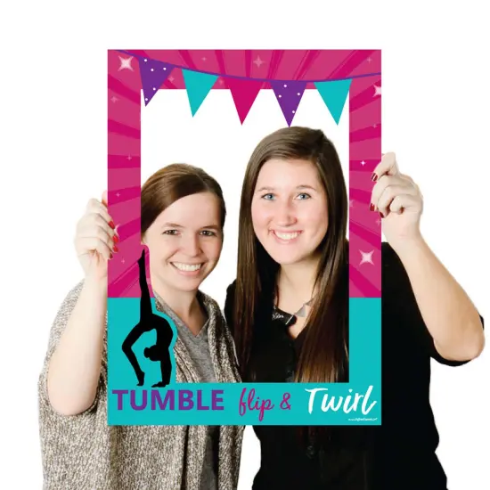 Big Dot of Happiness Tumble Flip & Twirl - Gymnastics - Birthday Gymnast Party Selfie Photo Booth Picture Frame & Props - Printed on Sturdy Material {4}