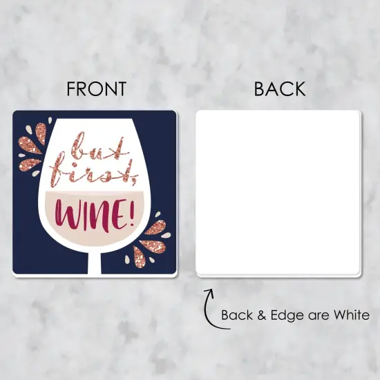 Big Dot of Happiness But First, Wine - Funny Wine Tasting Party Decorations - Drink Coasters - Set of 6 {7}