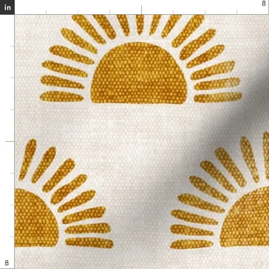 Various Fabrics by the Yard or Fat Quarter Boho Block Print Sun Sunshine In Golden Orange Custom Printed Fabric by Spoonflower {4}