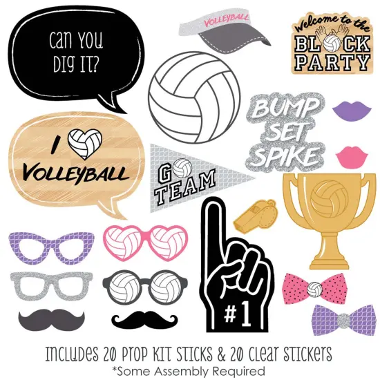 Big Dot of Happiness Bump, Set, Spike - Volleyball - Photo Booth Props Kit - 20 Count {3}