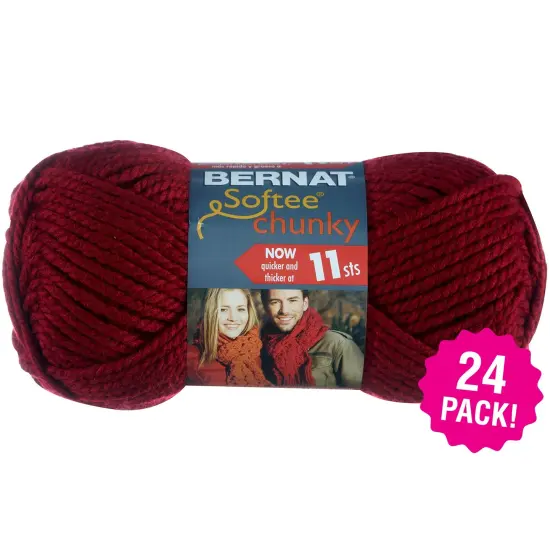 Multipack of 24 - Bernat Softee Chunky Yarn-Wine {1}
