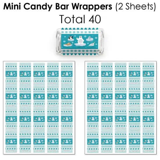 Big Dot of Happiness Arctic Polar Animals - Winter Baby Shower or Birthday Party Candy Favor Sticker Kit - 304 Pieces {4}