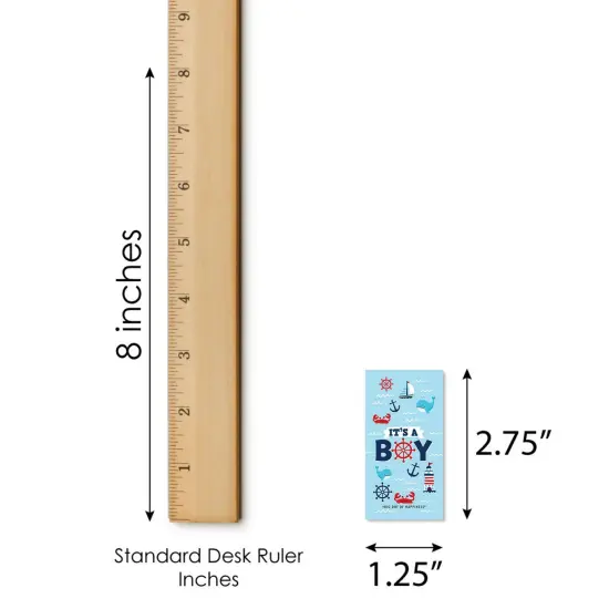 Big Dot of Happiness Ahoy It's a Boy - Mini Candy Bar Wrapper Stickers - Nautical Baby Shower Small Favors - 40 Count {6}