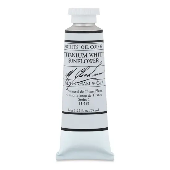 M. Graham Artists' Oil Color - Titanium White Sunflower, 37 ml tube {1}