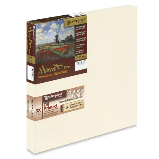 Masterpiece Monet Pro Linen Canvas - 12" x 12", Oil Primed {1}