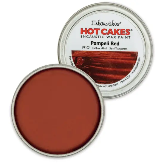 Enkaustikos Hot Cakes Encaustic Paint - Pompeii Red, 45 ml tin {1}