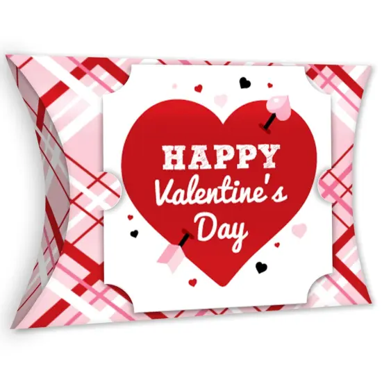 Big Dot of Happiness Conversation Hearts - Favor Gift Boxes - Valentine's Day Party Large Pillow Boxes - Set of 12 {1}