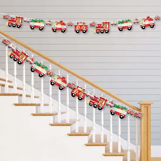 Big Dot of Happiness Christmas Train - Holiday Party DIY Decorations - Clothespin Garland Banner - 44 Pc {3}
