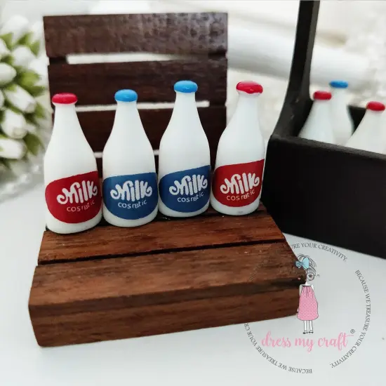 Dress My Craft Miniature 4/Pkg-Milk Bottles {3}