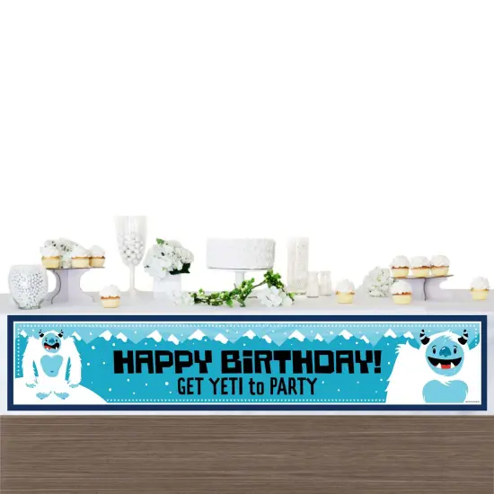 Big Dot of Happiness Yeti to Party - Abominable Snowman Happy Birthday Decorations Party Banner {4}