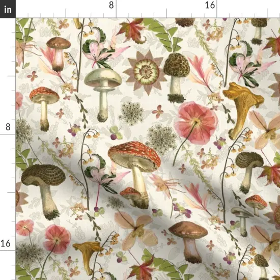 Various Fabrics by the Yard or Fat Quarter Vintage Style Floral Victorian Flowers Nature Poppies Romantic Botanical Woods mushrooms Toadstool Custom Printed Fabric by Spoonflower {2}