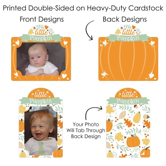 Big Dot of Happiness Little Pumpkin - Fall Birthday Party or Baby Shower Picture Centerpiece Sticks - Photo Table Toppers - 15 Pieces {7}