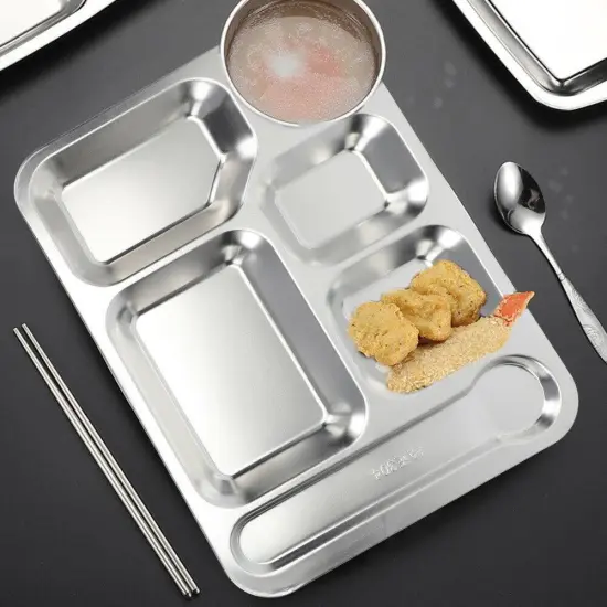 Durable Extra Strong Stainless Steel Picnic Tray 6 Compartments {6}