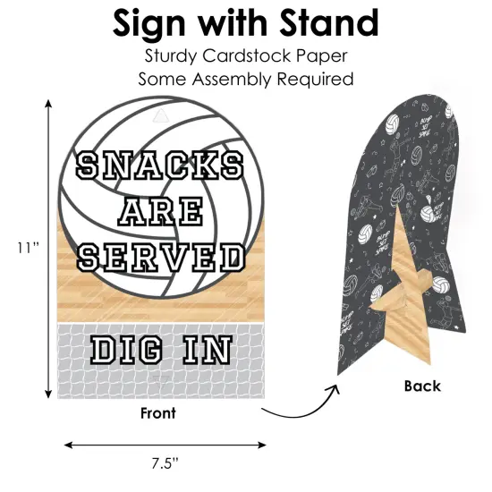 Big Dot of Happiness Bump, Set, Spike - Volleyball - DIY Baby Shower or Birthday Party Concession Signs - Snack Bar Decorations Kit - 50 Pieces {6}