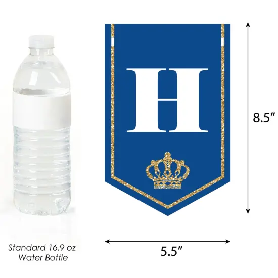 Big Dot of Happiness 1st Birthday Royal Prince Charming - First Birthday Party Bunting Banner - Party Decorations - Happy 1st Birthday {4}