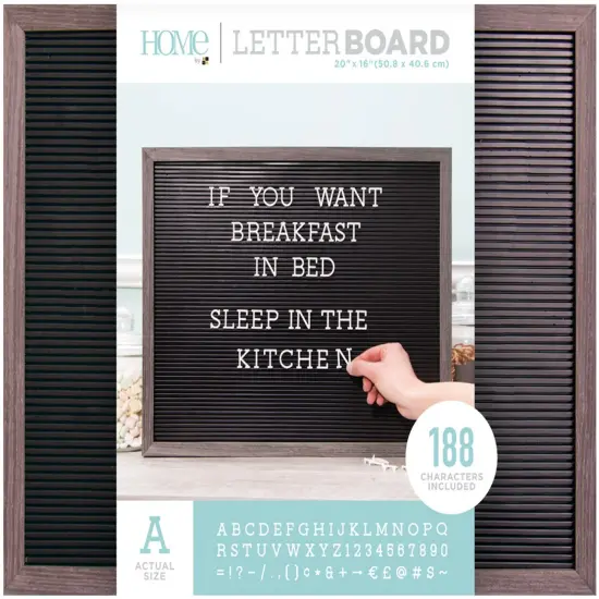 DCWV Framed Letterboard 20"X16"-Gray Stained W/Black Insert {1}