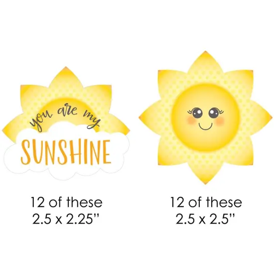 Big Dot of Happiness You are My Sunshine Paper Straw Decor - Baby Shower or Birthday Party Striped Decorative Straws - Set of 24 {3}