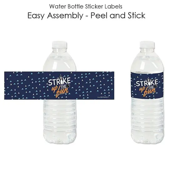 Big Dot of Happiness Strike Up the Fun - Bowling - Birthday Party or Baby Shower Water Bottle Sticker Labels - Set of 20 {3}