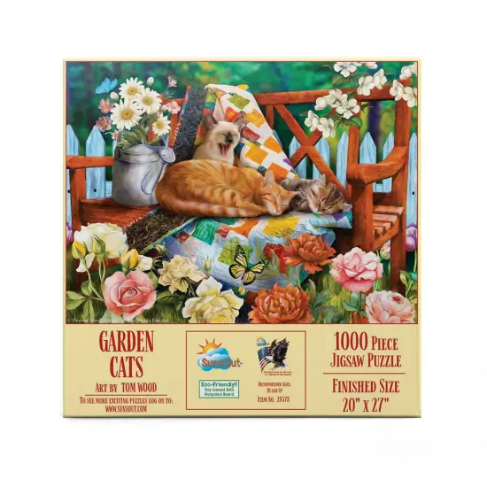 Sunsout Garden Cats 1000 pc Jigsaw Puzzle 28578 {4}