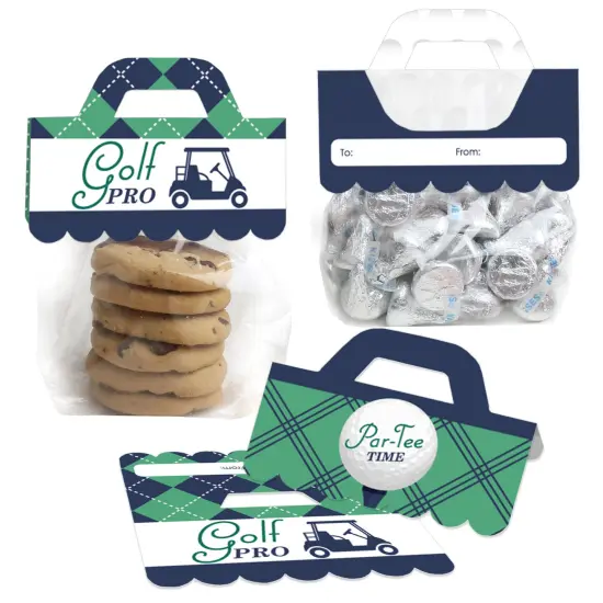 Big Dot of Happiness Par-Tee Time - Golf - DIY Birthday or Retirement Party Clear Goodie Favor Bag Labels - Candy Bags with Toppers - Set of 24 {1}