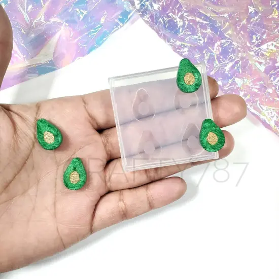 Avocado Aguacate Earring Stud Silicone Mold (A7) {1}