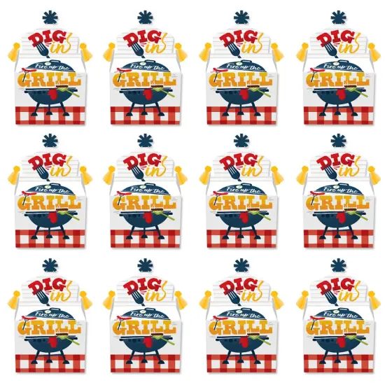 Big Dot of Happiness Fire Up the Grill - Treat Box Party Favors - Summer BBQ Picnic Party Goodie Gable Boxes - Set of 12 {6}
