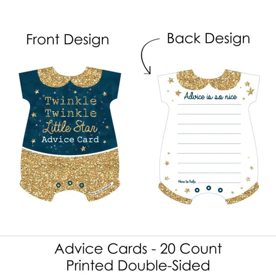 Big Dot of Happiness Twinkle Twinkle Little Star - Baby Bodysuit Wish Card Baby Shower Activities - Shaped Advice Cards Game - Set of 20 {4}