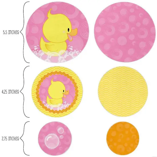 Big Dot of Happiness Pink Ducky Duck - Girl Baby Shower or Birthday Party Giant Circle Confetti - Party Decorations - Large Confetti 27 Count {3}