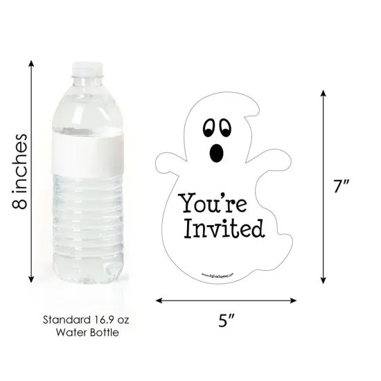 Big Dot of Happiness Spooky Ghost - Shaped Fill-in Invitations - Halloween Party Invitation Cards with Envelopes - Set of 12 {6}