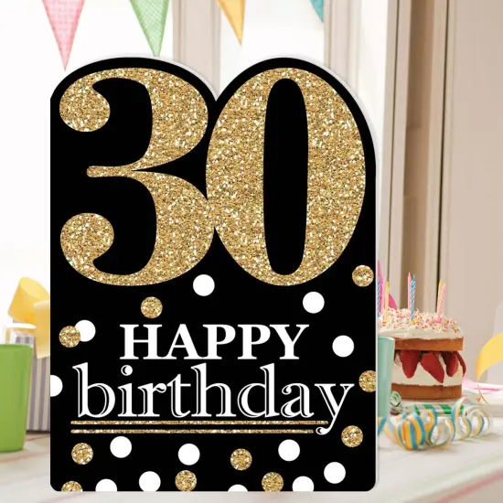 Big Dot of Happiness Adult 30th Birthday - Gold - Happy Birthday Giant Greeting Card - Big Shaped Jumborific Card {3}