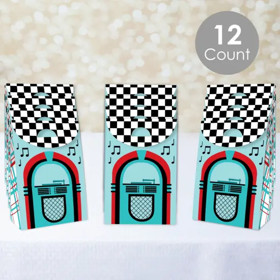 Big Dot of Happiness 50&rsquo;s Sock Hop - 1950s Rock N Roll Gift Favor Bags - Party Goodie Boxes - Set of 12 {3}