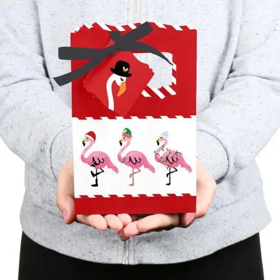 Big Dot of Happiness Flamingle Bells - Tropical Flamingo Christmas Party Favor Boxes - Set of 12 {6}