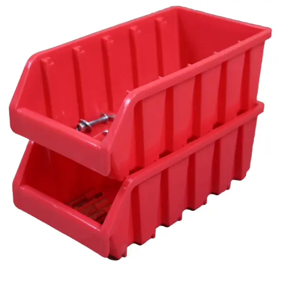 Plastic Storage Stacking Bins Red Single {1}